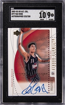 2002-03 UD Ultimate Collection "Ultimate Rookie" Autographed #79 Yao Ming Signed Rookie Card (#223/250) – SGC MT 9/SGC 10